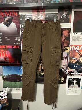 Match Men's 8-Pocket Cotton Cargo Pants Brown Size S/29